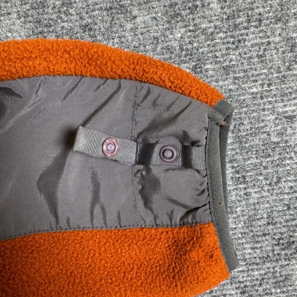 The North Face Denali Polartec Fleece Jacket Mens Large Orange Grey Full Zip